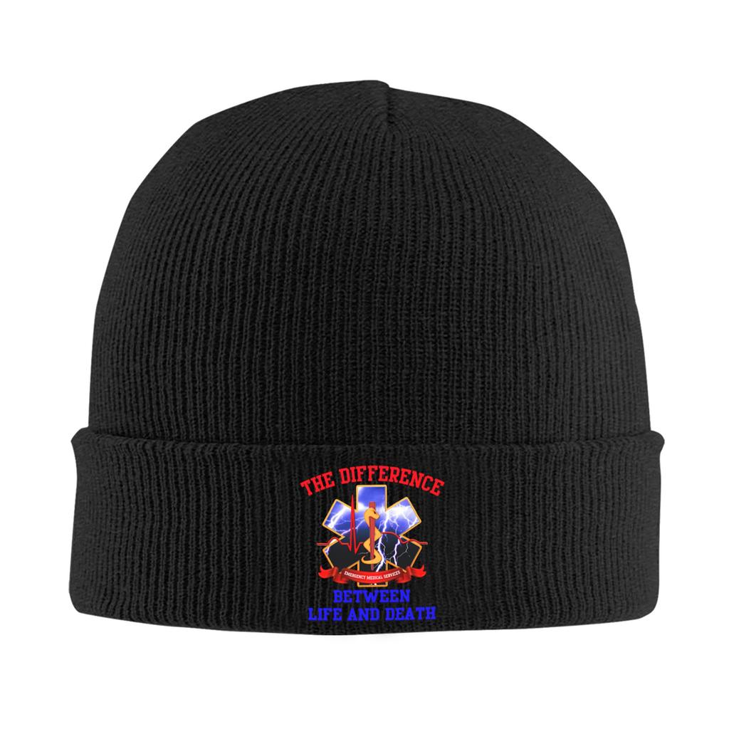 Emt Star Of Life Bonnet Hats  Fashion Knitted Hat For WoUnisex Unisex Autumn Winter Warm Emt Paramedic Medical Skullies Beanies Caps