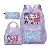 K-Pop Inspired Student Backpack Set With Shoulder Bag Pencil Case - Nylon Campus Style Teen Girls 13-inch Laptop