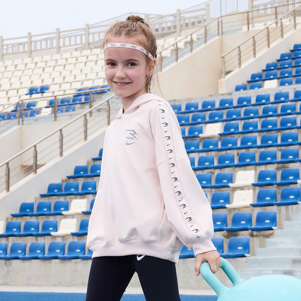 Nike Hoodie 3Brand Series Comfortable Breathable Hooded Drop Shoulder Kids Hoodies Light-Pink NY2332095GS-002