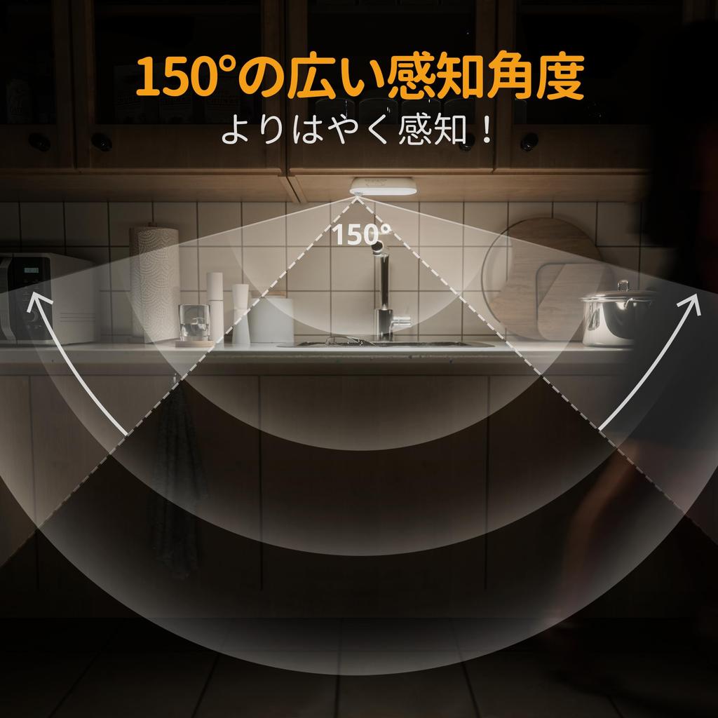 Lyridz Indoor Sensor Light, USB Rechargeable, Kitchen Light, Stepless Dimming, Footlight for Cabinets, Hallways, Stairs, Closets, and Kitchens,