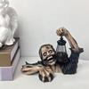 Zombie Lantern Halloween Resin Craft with Lights - Spooky Courtyard Decoration