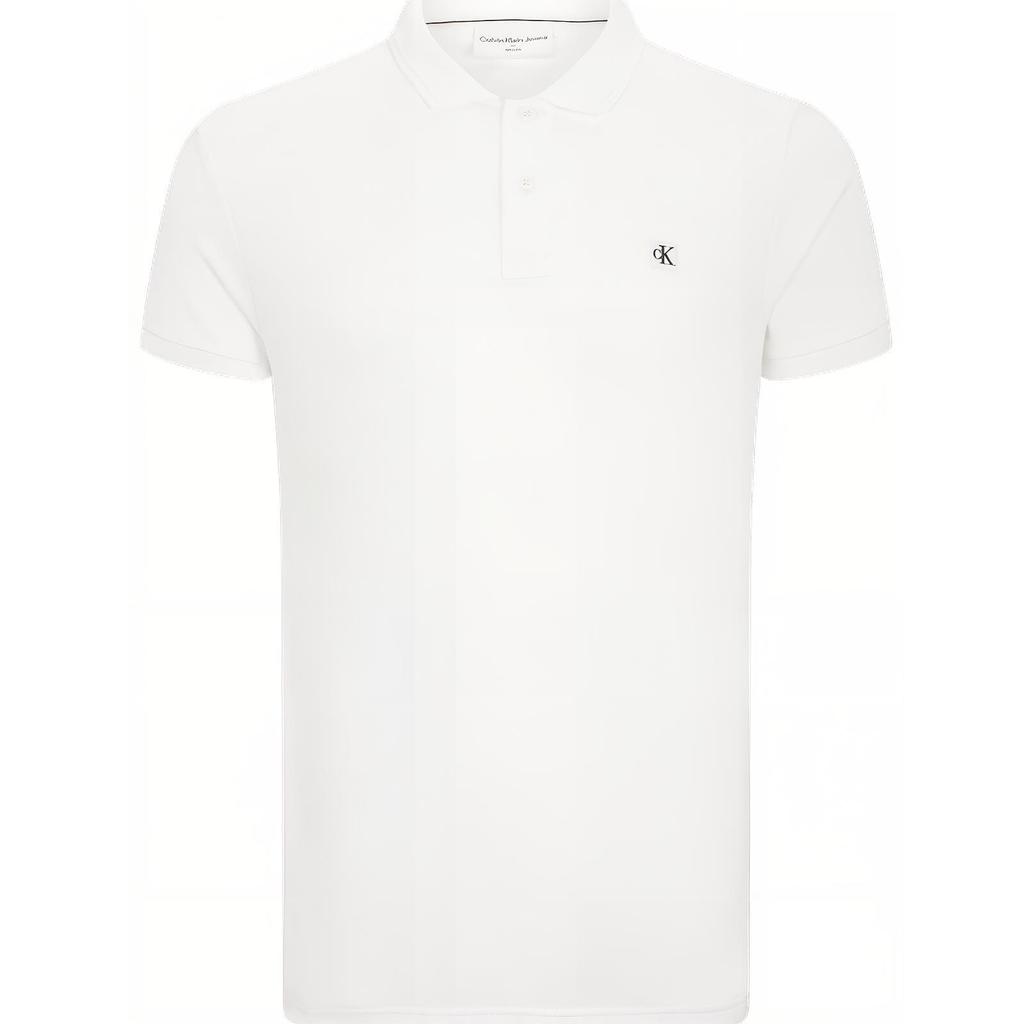 Calvin Klein Casual Letter Embroidery Breathable Short Sleeve Polo Shirt Men Polo Shirts White J320771YAF