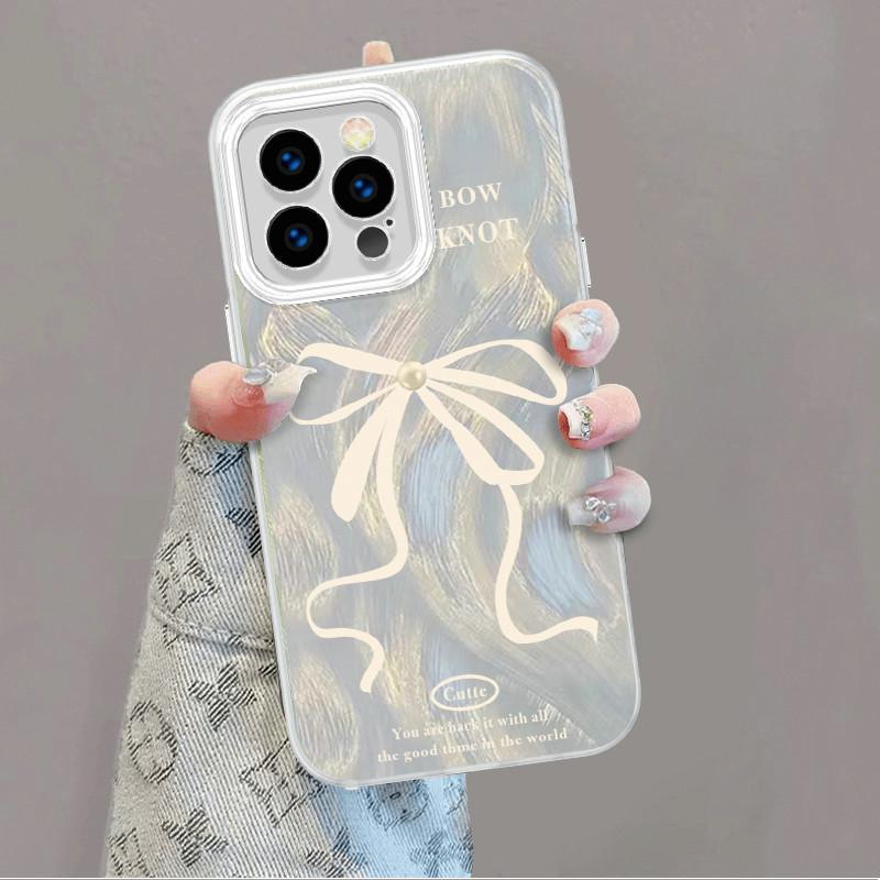 

Модернизированный блестящий серебристый чехол с розовым бантом, защитный чехол, противоударный, полная задняя крышка для iPhone Samsung Samsung A24 разноцветный