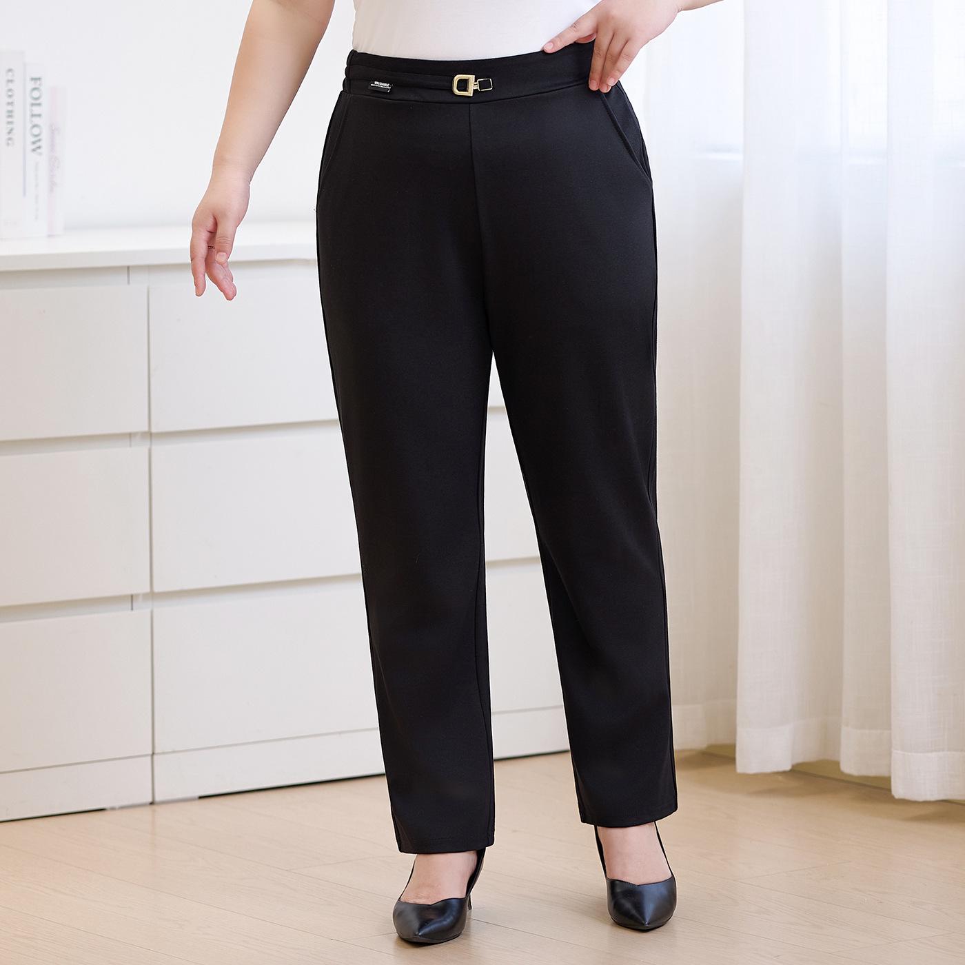 

Plus Size Women s High Waist Winter Pants - Versatile, Elastic, Straight Leg for 2025 3XL (130-150 jin) чорний
