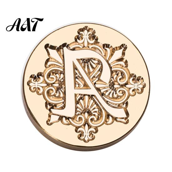Wax Seal Stamp Head Iris A-Z Initial Alphabet Head, Brass Engraved Stationery Sealing for Wedding Invitations Envelopes Journal Gift Packaging