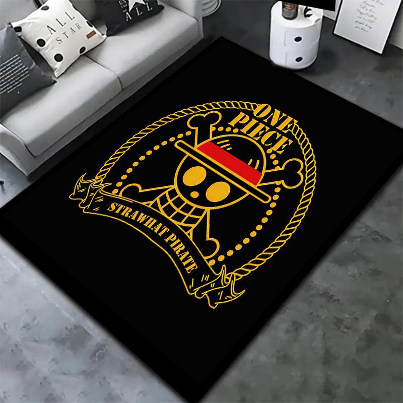 Tapis Tapis Tapis Pirates du Chapeau de Paille One Piece Pour Salon Chambre Maison Décoration de Canapé, Tapis de Sol Antidérapant pour Jouer aux Enfants