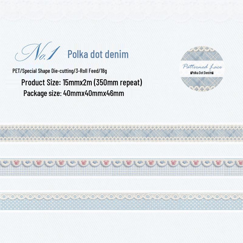 Twilight Dream Series PET Fabric Adhesive Tape - Fresh Ins Style, 6 Patterns for Journaling and Decoration