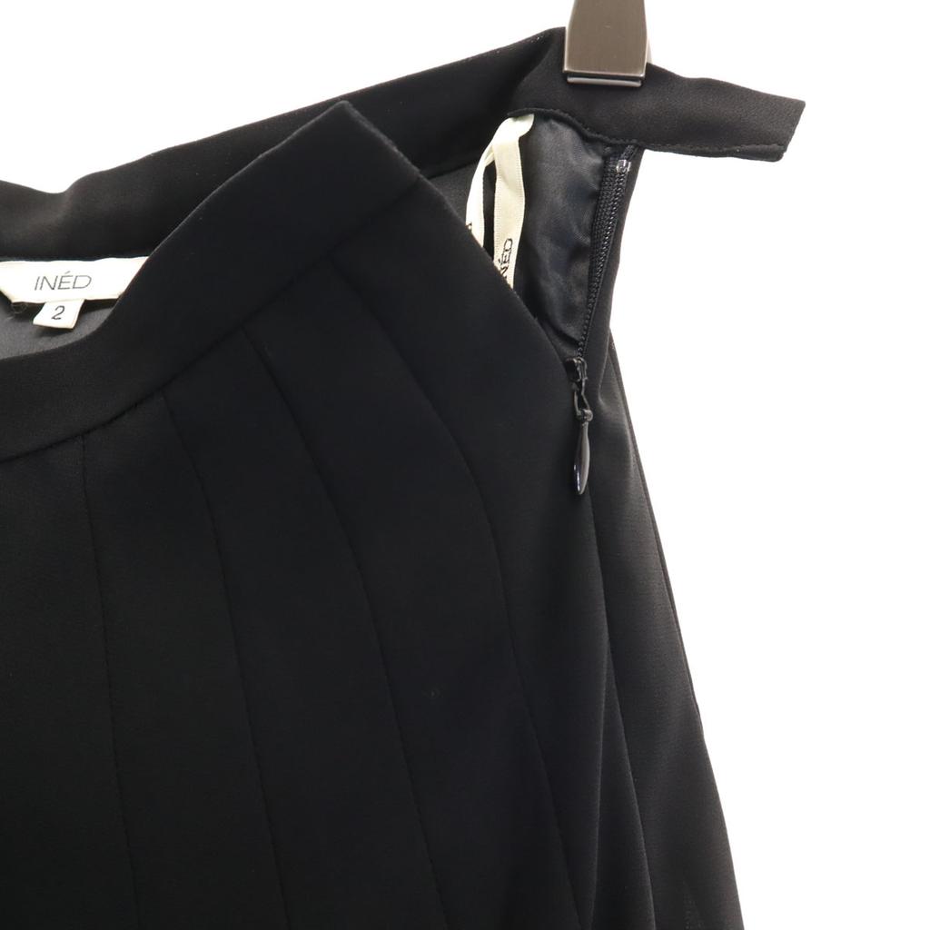 INED Made In Japan Midi Length Pleated Skirt 2 Black Women Used