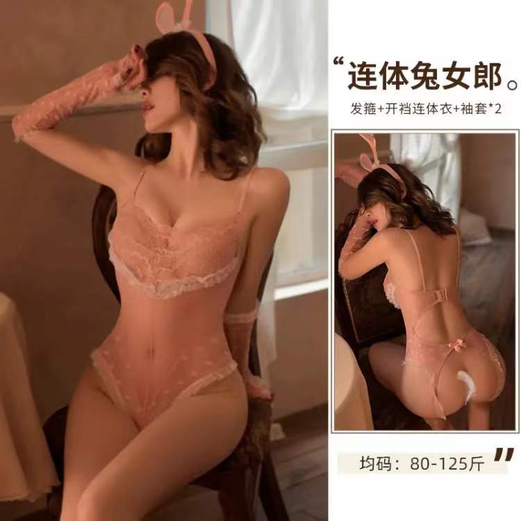 New Sexy Underwear Bunny Uniform Open Crotch Free Backless Temptation Tease Passion Suit