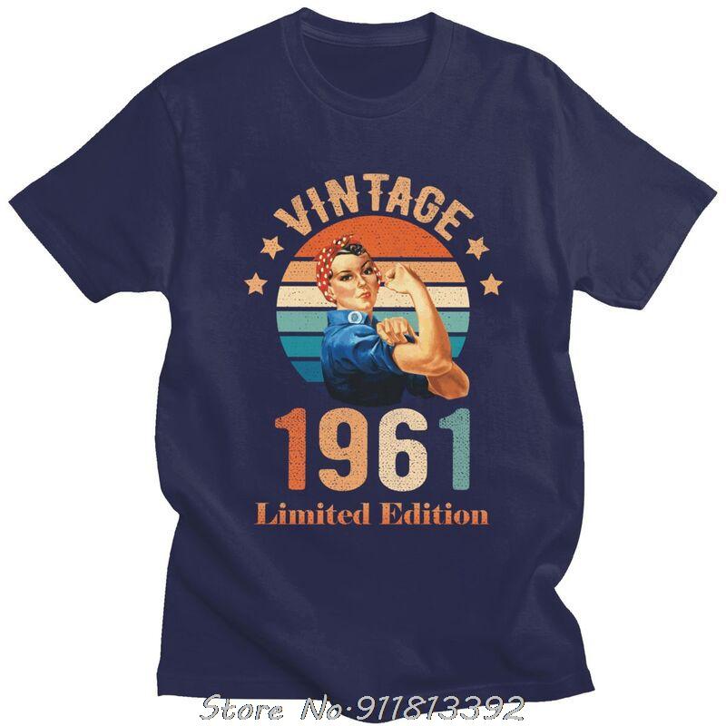 Vintage 1961 Limited Edition Tshirt Men Cotton Tshirt Old Birthday T Shirt Fashion Ovseized Streetwear Tees Mens Clothing