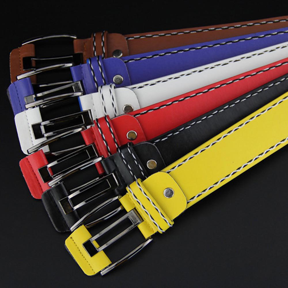 Aby Herrenmode-Lederbund, glatte Gürtelschnalle, Freizeitgürtel