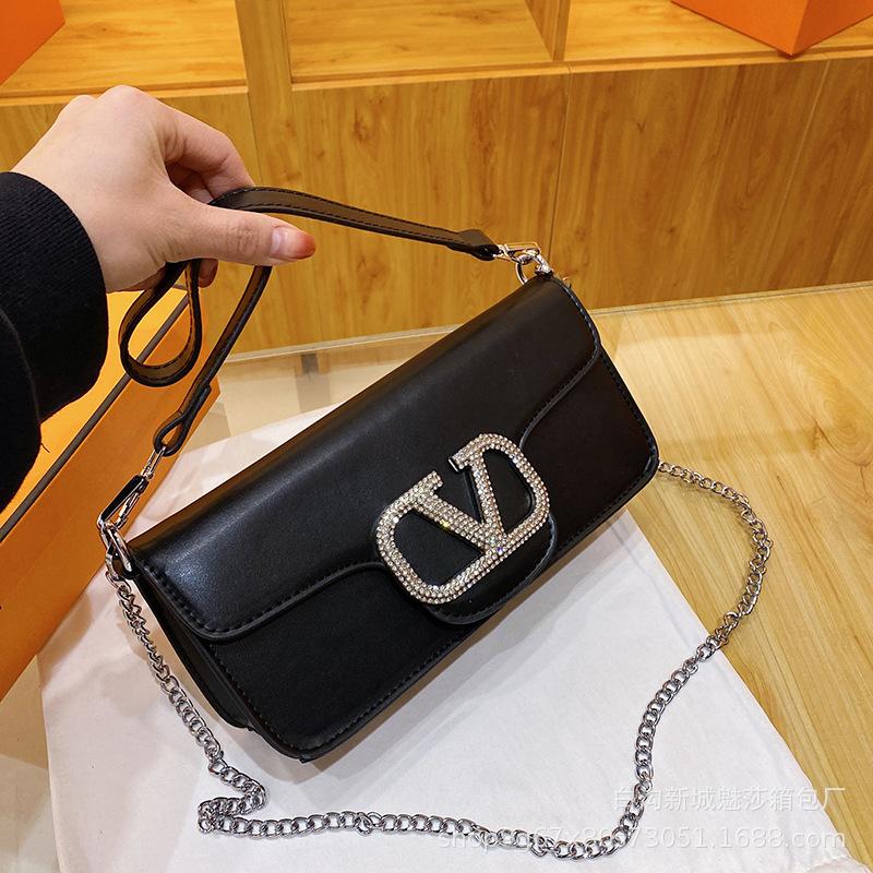 

New Women s Chain Shoulder Messenger Bag with Flash Diamonds - Portable Internet Celebrity Style Women s Bag