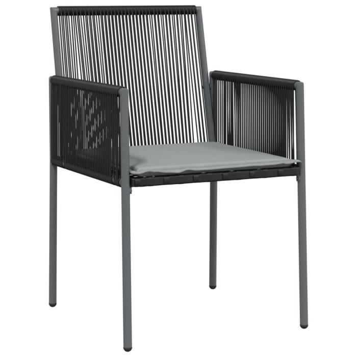 VidaXL Chaises de jardin et coussins lot de 4 noir 54x60,5x83,5 cm 3187091