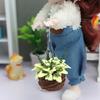 1pcs Hanging Basket Yellow Maple Resin Crafts Miniature Scene Ornament Pocket Furniture Ornament Home Decoration Miniature Ornaments Micro Landscape