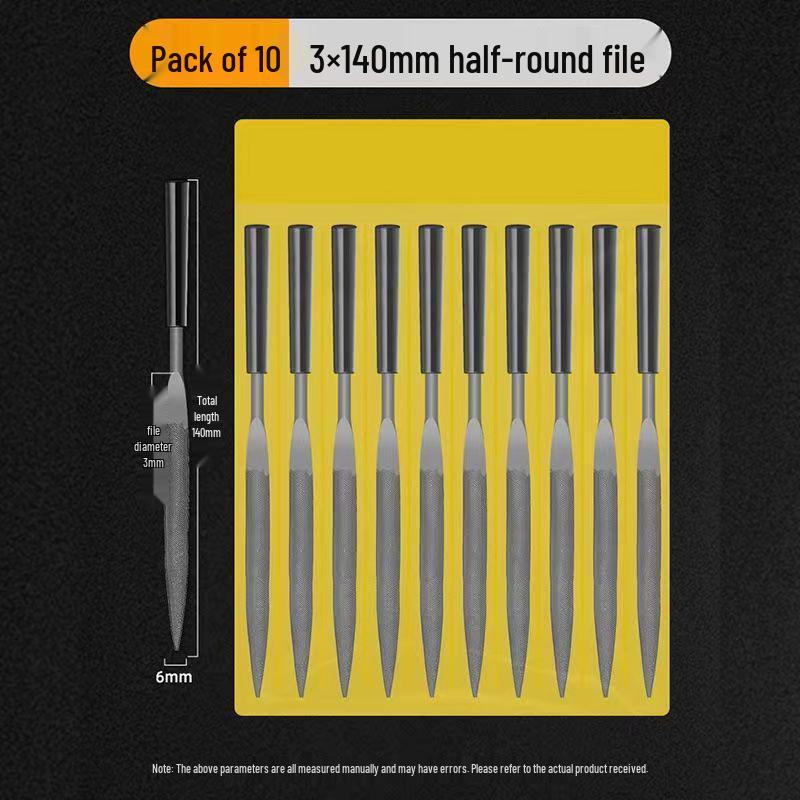 Mini Assorted Steel File Set: Triangular & Flat Files for Metal & Wood Grinding