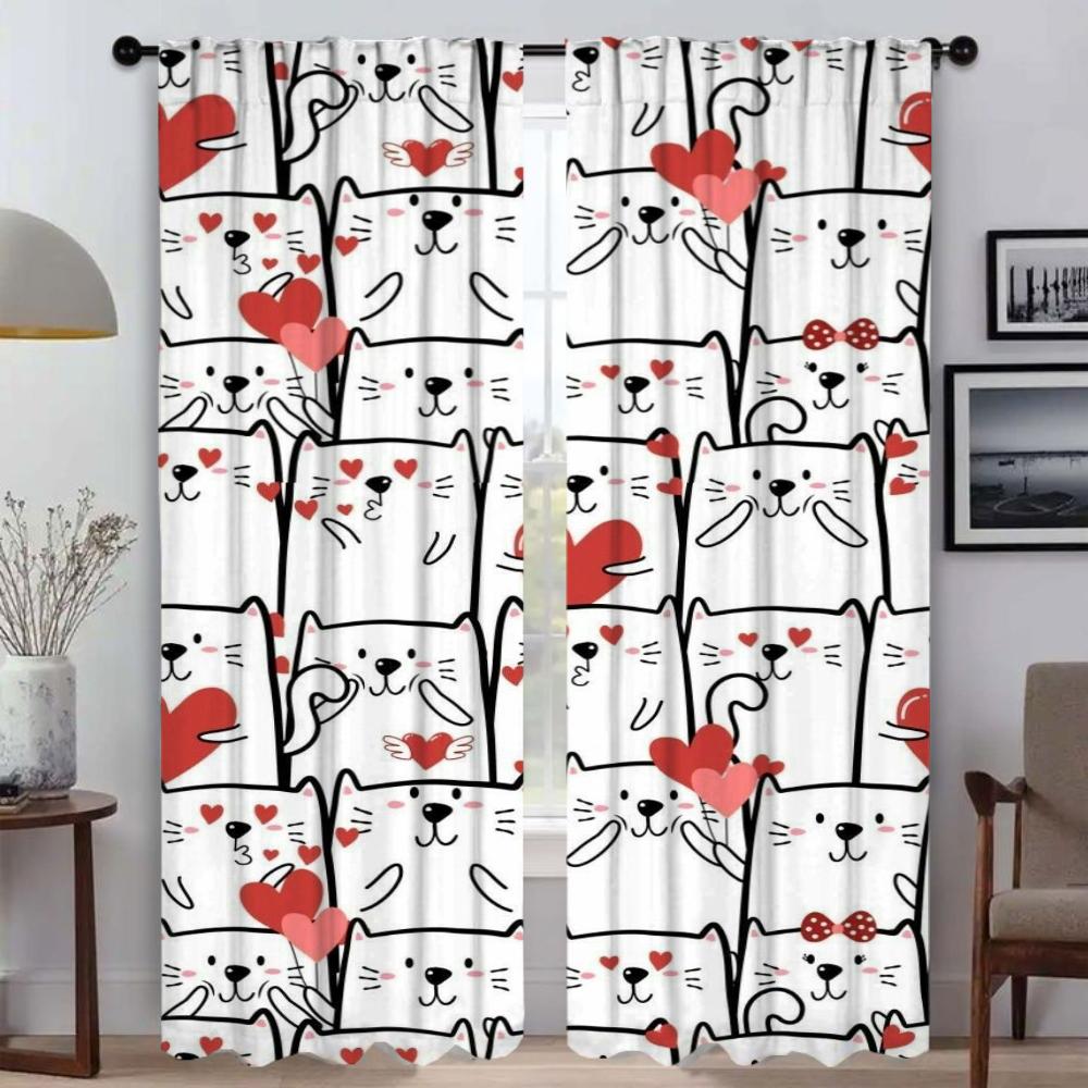 Urocze zasłony ilustracyjne do sypialni Zasłona zaciemniająca do pokoju 2 panele Zasłony do wnętrza domu Przegroda Rolety Salon Kuchnia