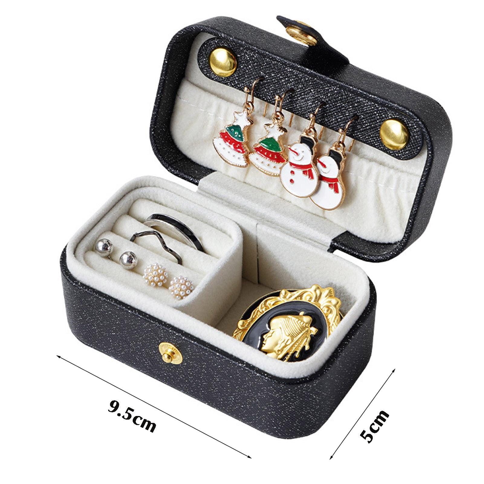 

Travel Jewelry Display Organizer Box Dustproof Jewelry Packaging Case for Stud Earrings Rings Necklaces чёрный