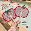 Cute Apple-Shaped Woven Small Palm Fan for Women, Portable Summer Hand Fan, Photo Prop, Cartoon Banana Fan