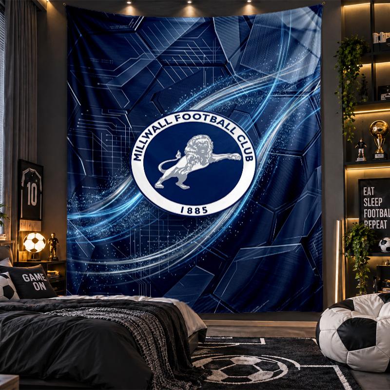 Wall Hanging Tapestry Millwall Football Print Cloth for Living Room Bedroom Home Decor