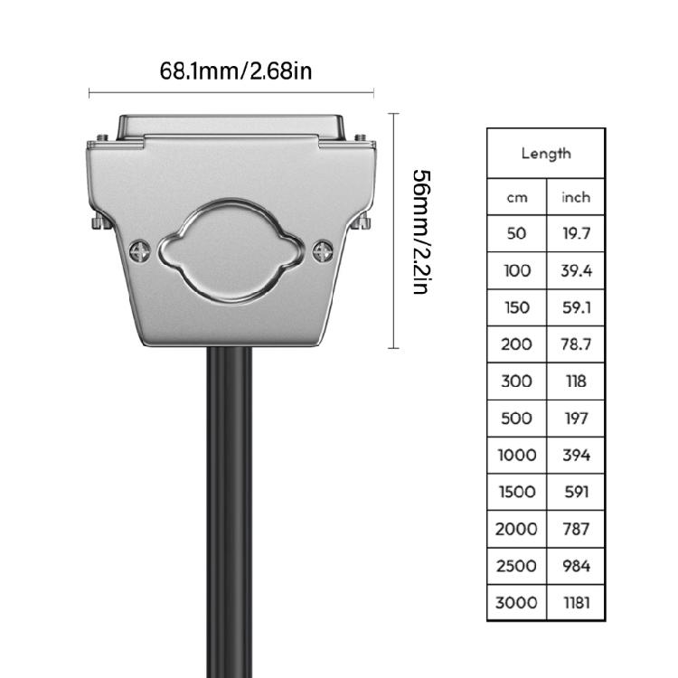 HPDB78 Male Female Cable Metal Shell DB78 Male To Male/Female Serial Cable SCSI Data Cable Optional Length