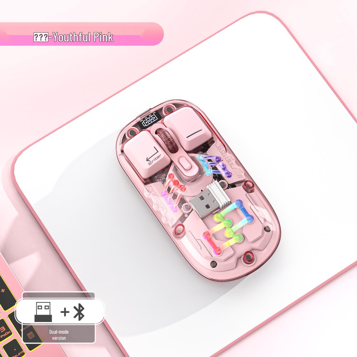 

Перезаряжаемая прозрачная беспроводная бесшумная Bluetooth-мышь для ноутбуков и планшетов