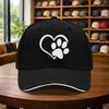 Dog Paw Heart Graphic Baseball Cap Adjustable Curved Brim Outdoor Casual Unisex Cap