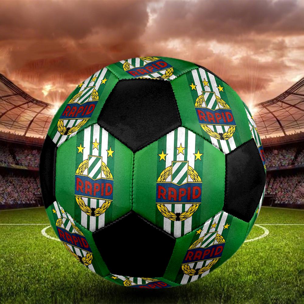 SIZE 5 Rapid Vienna Soccer Ball Colorful All Ages Machine Stitched PVC Competition Ready Durable High-Bounce