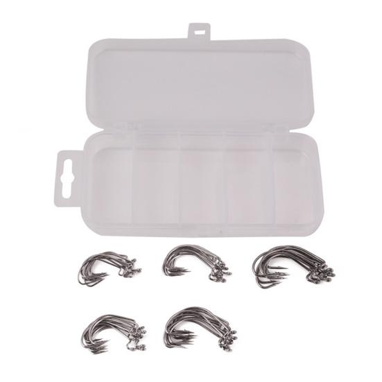 50Pcs Fishhook with Storage Box Rustproof Corrosion Resistant Easy to Use Barbed Carp Fishing Hook Outdoor Fishing Gear