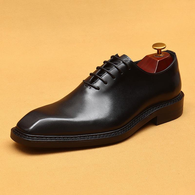 [Pendant l'événement] Chaussures en cuir marron Chaussures pour hommes Chaussures en cuir véritable Chaussures de mariage britanniques haut de gamme pour hommes