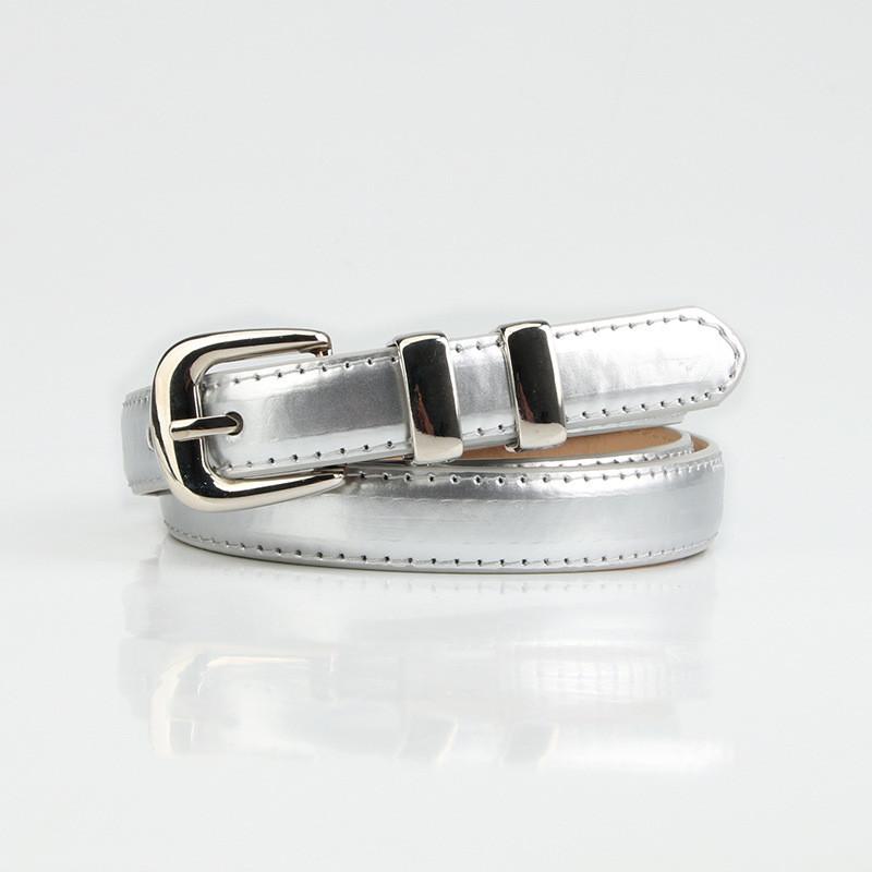 Elegant Womens Faux Leather Belt With Geometric Metal Buckle Trendy Versatile Accessory For Office And Outings
