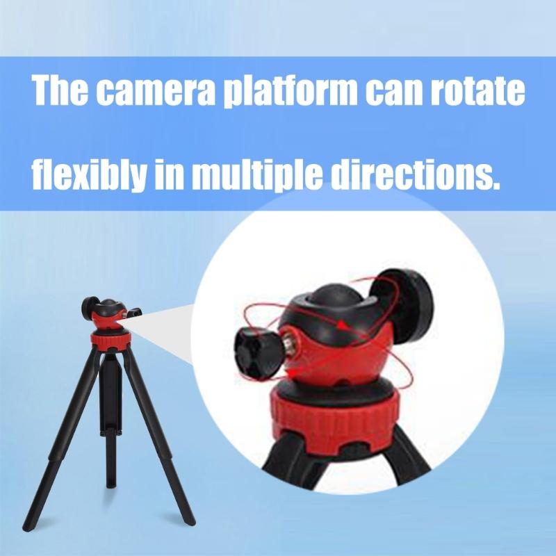 Mini ausziehbarer Schreibtisch-Stativ-Handgriff-Fotografie-Halterständer Flexibler Kugelkopf 1/4-Zoll-Schraubhalterung für Selfie