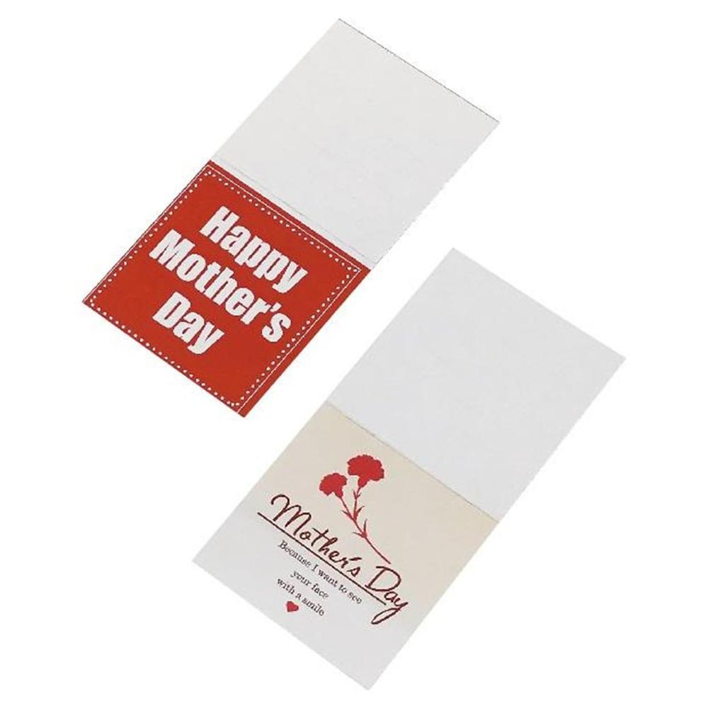 Q-FLA Wrapping Message Card with Bamboo Pick 30-Piece Set Red Carnation, Double-Sided Mini Gift Tags for Mother's Day Flower Arrangements
