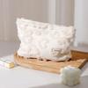 Fluffy Cute Heart Makeup Bag for Travel Daily Use Portable Pink Cosmetic Pouch for Lipstick Skincare Storage Organizer Handbags