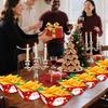 12pcs Christmas Decor Cartoon Santa Claus Pattern Popcorn Box Movie Night Snack Tray Set Xmas New Year Dining Table Decoration