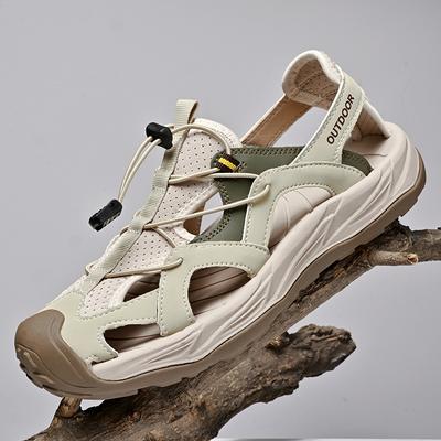 Mode Duurzame Rubberen Zool Outdoor Wandelsandalen Sneldrogend Herensandalen Verstelbaar Effen Kleur Zomerschoenen Casual Comfortabele Strand Flats