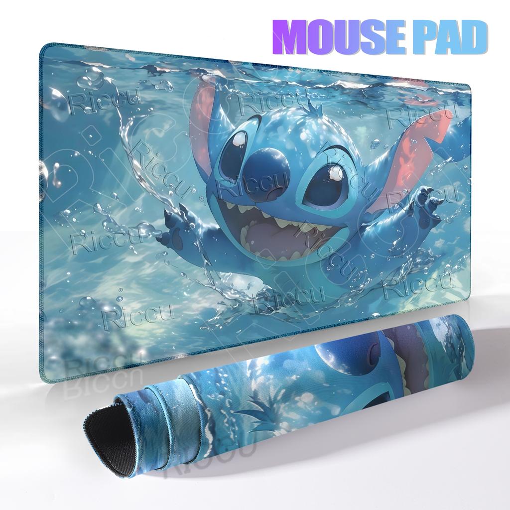 Cute Stitch Aesthetics Anime Mouse Pads XXL Computer Keyboard Carpet Gaming Offices Accessories Non-slip Mat Lockedge Rubber Pad