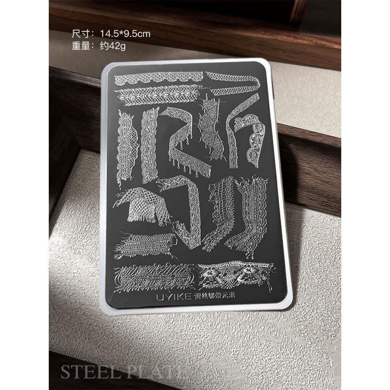 Lace Ribbon Nail Art Transfer Plate Technician Recommended DIY Press-on Nails Tool