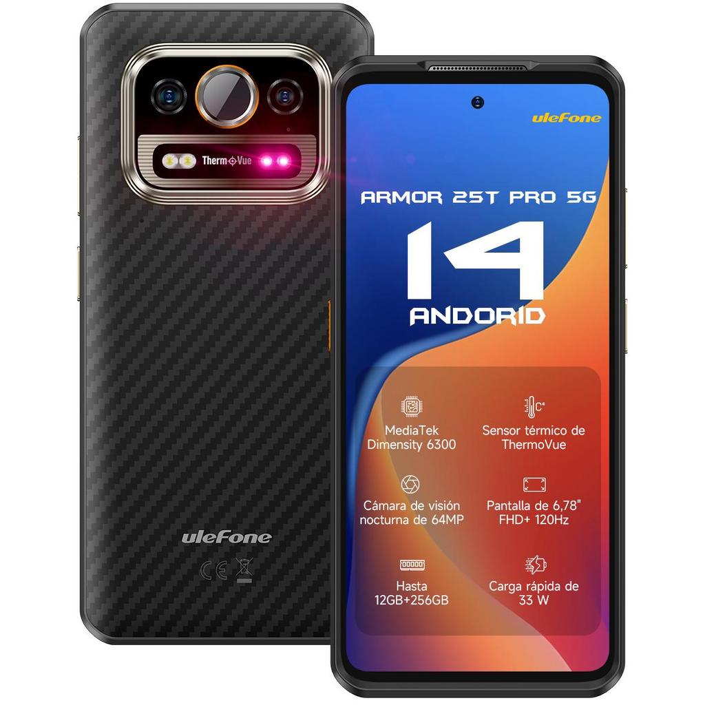 Ulefone Armor 25T Pro 5G Thermal Imaging Rugged Phone Android 15 33W 64MP Night Vision NFC Waterproof Smartphone  Global