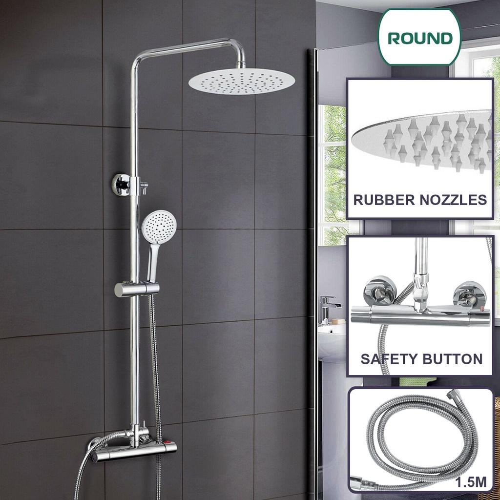 8 Inch Thermostatic Shower Set Hot Cold Shower Faucet Shower Faucet Rain Shower Set Bathtub Round Square Thermostatic Shower Mixer