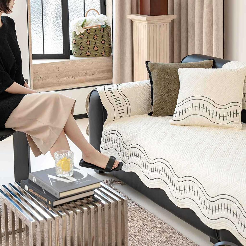 Premium sofa cushion universal in all seasons 2025 new summer straight seat cushion fixed non-slip sofa cover cloth