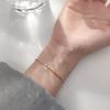 Bling Glitter Simple Thin Dainty Rose Gold Color 925 Sterling Silver Adjustable Bracelet For Women Luxury Jewelry Korean Dainty