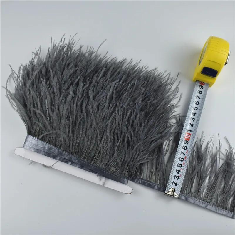 Feather1M 5M 10Meter 8-10CM Light Blue Ostrich feather trims ribbon Skirt DIY Clothing Black White Ostrich feathers For Crafts Plumes