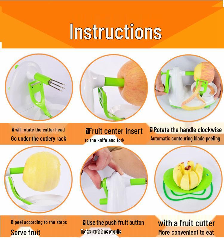 Hand-Crank Automatic Fruit Peeler: Apple and Pear Peeling Knife