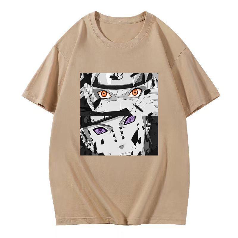 Japanese Anime Naruto Uchiha Itachi Printed T-shirt, Cotton Short Sleeve Unisex Fashion Street Couple Tops