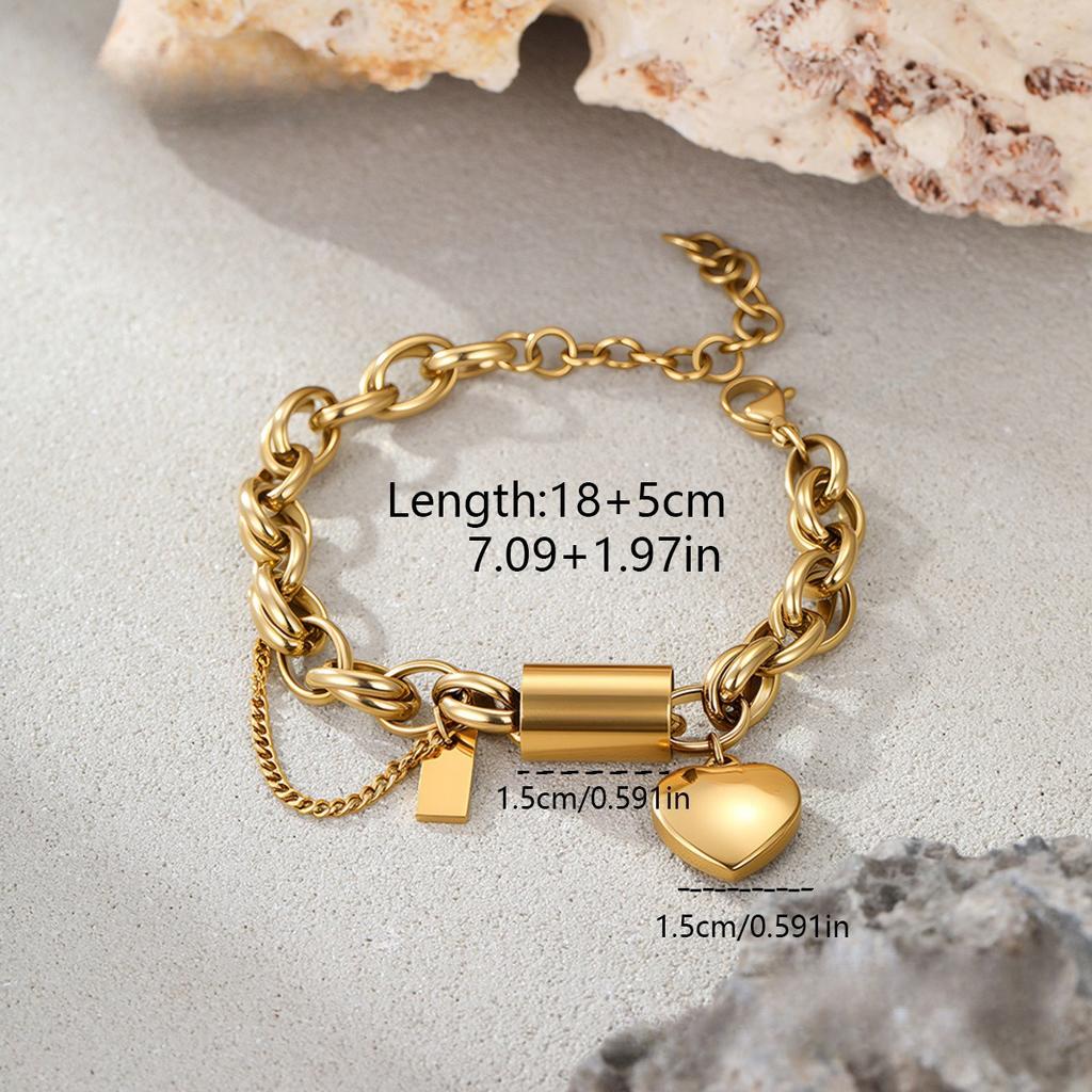Fashion Love Pendant Chain Bracelet Personalized Niche European and American Hand Jewelry