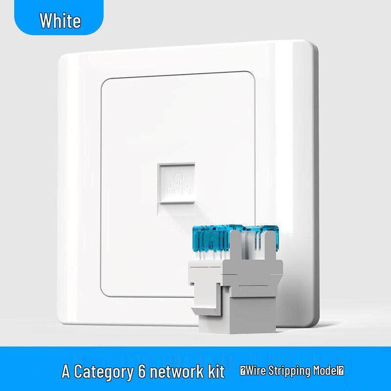 

Zhuochi Cat6 Single-Port Network Wall Plate (4-Pack) CN plug (adapter included)