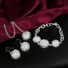 Temperament Fashion Jewelry Set 925 Sterling Silver Flowers Pendant Necklaces Earrings Bracelets for Women Party Gifts Wedding