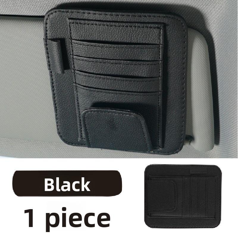 Car Sun Visor Hanging Clip Organizer Box,For Holding Glasses,Bill,Card,Multi-Pocket Storage Box Convenient Practical Accessories