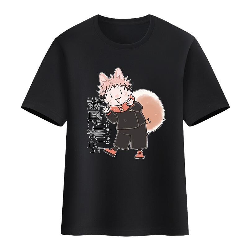 2025 New spell back to battle T-shirt animation two yuan two Nuo knotweed Uhito dog roll spine five cotton short-sleeved T-shirt