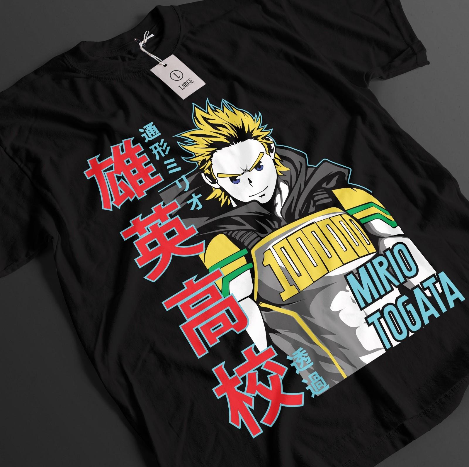 My Hero Academia Shirt Mirio Togata Tshirt Deku All Might T-Shirt Mens Womens Tees Top MHA Unisex Tee L